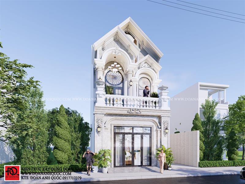 Thiết kế nhà Phan Thiết, Xây nhà trọn gói Phan Thiết, Thi công nhà trọn gói Phan Thiết, Thiết kế Thi công nội thất Phan Thiết Bình Thuận, Công ty Xây dựng Bình Thuận, Thiết kế nhà Bình Thuận, Xây nhà trọn gói Bình Thuận. Xây nhà trọn gói nhà phố tân cổ điển 2 tầng 6x15m tại Phan Thiết – Bình Thuận