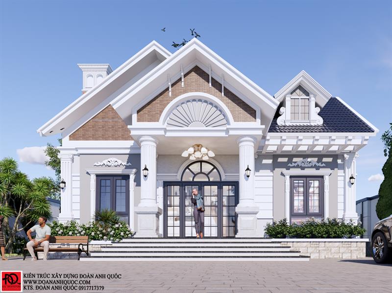 Công ty TNHH Kiến trúc Xây dựng Đoàn Anh Quốc - NHÀ CẤP 4 MÁI THÁI 3 PHÒNG NGỦ