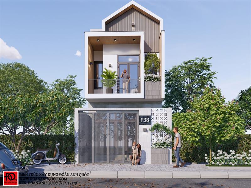 Công ty TNHH Kiến trúc Xây dựng Đoàn Anh Quốc - NHÀ ỐNG HAI TẦNG HIỆN ĐẠI TẠI PHAN THIẾT