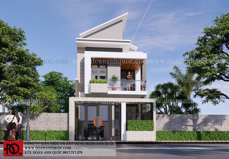 Thiết kế nhà Phan Thiết, Xây nhà trọn gói Phan Thiết, Thi công nhà trọn gói Phan Thiết, Thiết kế Thi công nội thất Phan Thiết Bình Thuận, Công ty Xây dựng Bình Thuận, Thiết kế nhà Bình Thuận, Xây nhà trọn gói Bình Thuận. Thiết kế nhà phố 2 tầng mái xéo mái lợp hiện đại tại Phan Thiết hot nhất năm 2021- MS29 