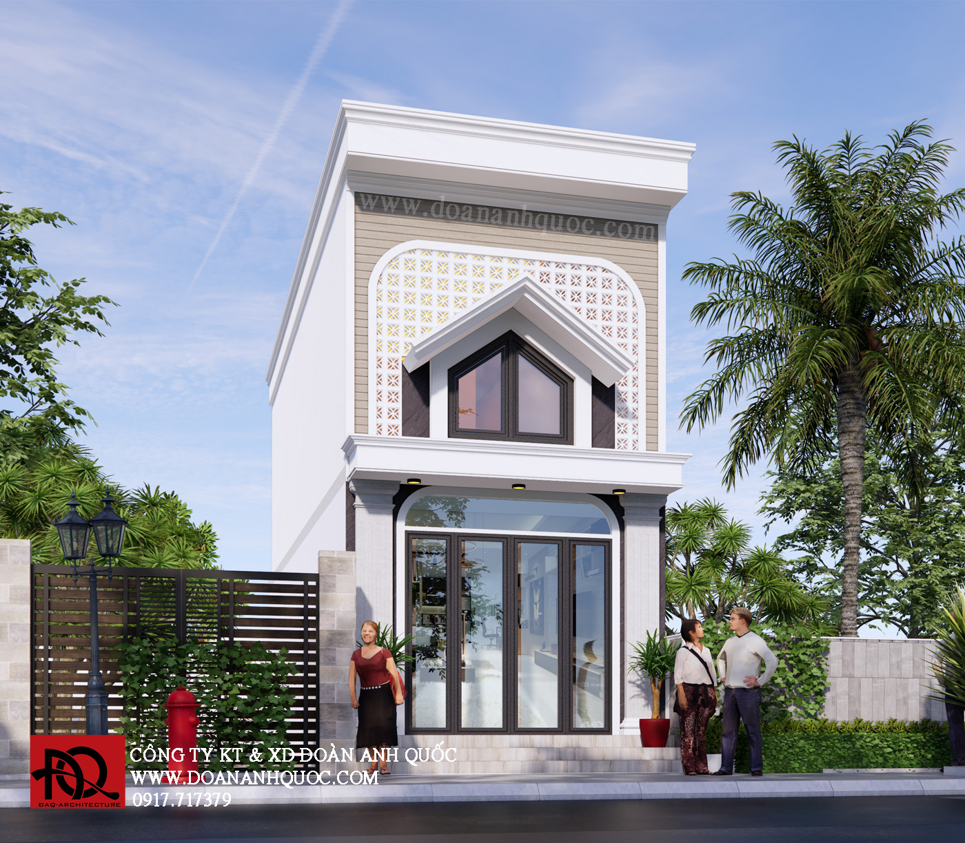 Mặt tiền thiết kế tinh tế và sang trọng mẫu nhà cấp 4: 4×16